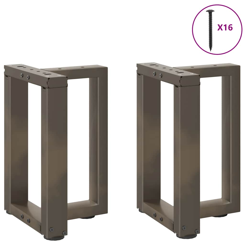 Black Steel T-Shaped Coffee Table Legs, 2 pcs, Adjustable 28x25 cm