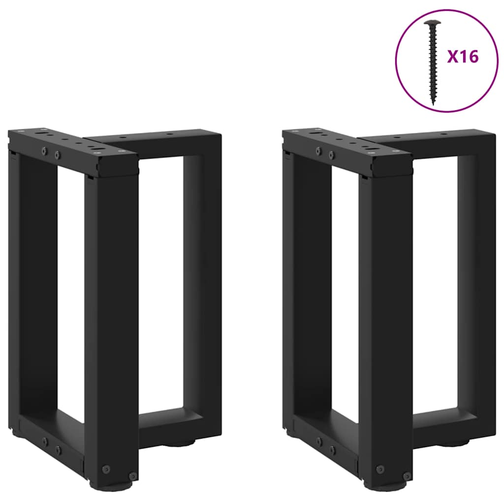 Black Steel T-Shaped Coffee Table Legs, 2 pcs, Adjustable 38-43 cm