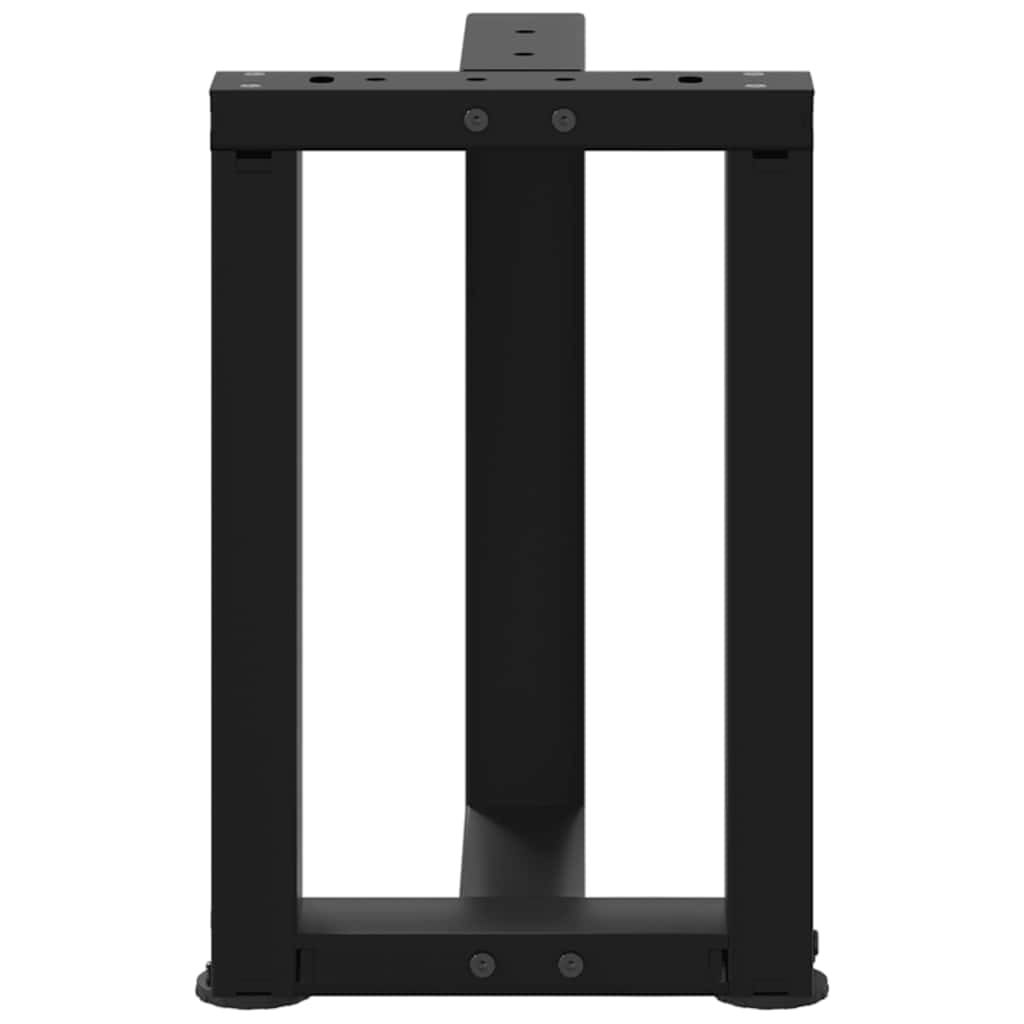 Black Steel T-Shaped Coffee Table Legs, 2 pcs, Adjustable 38-43 cm