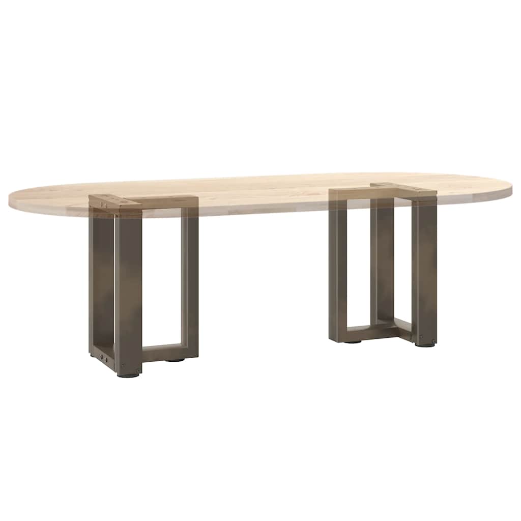 Black Steel T-Shaped Coffee Table Legs, 2 pcs, Adjustable 42-43 cm