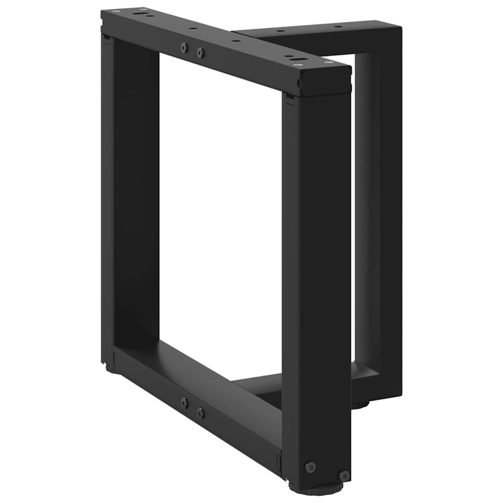 Black Steel T-Shaped Coffee Table Legs, 2 pcs, Adjustable 50x25x42 cm