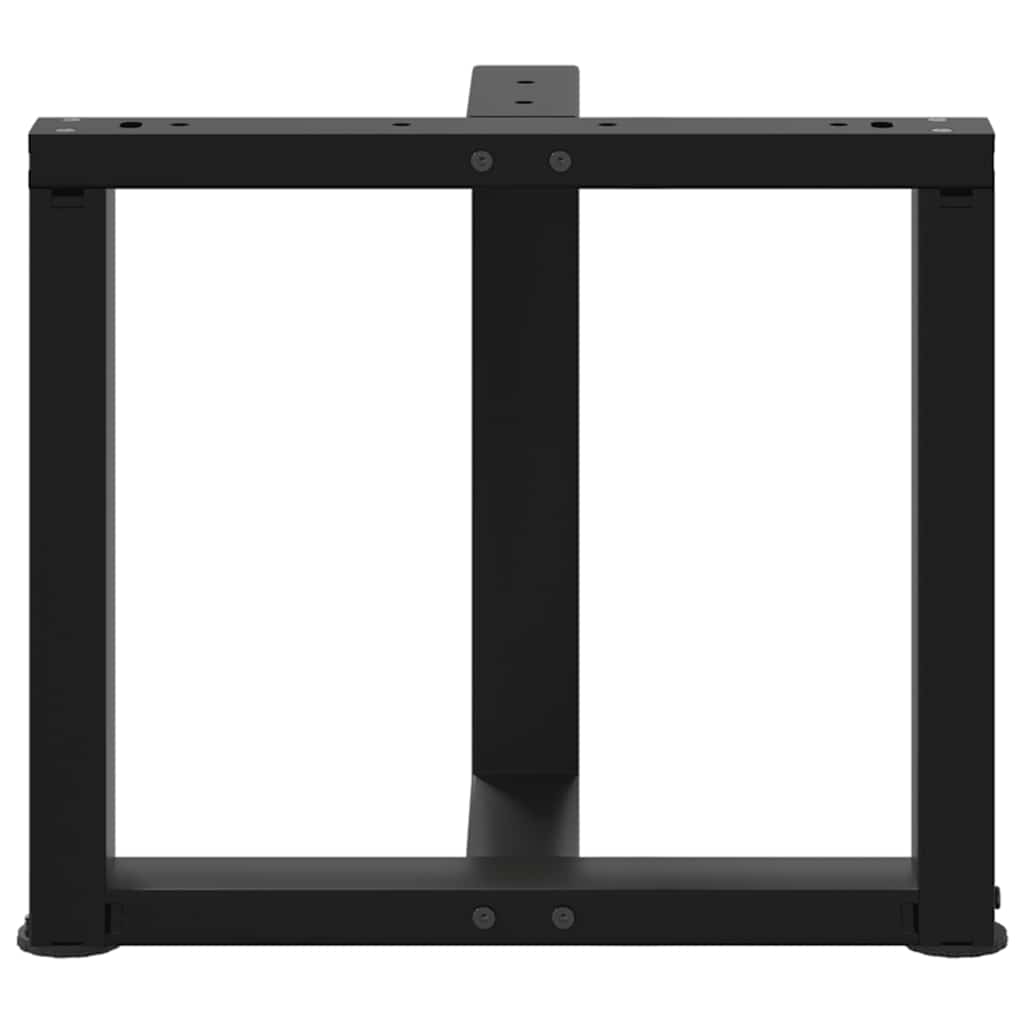 Black Steel T-Shaped Coffee Table Legs, 2 pcs, Adjustable 50x25x42 cm