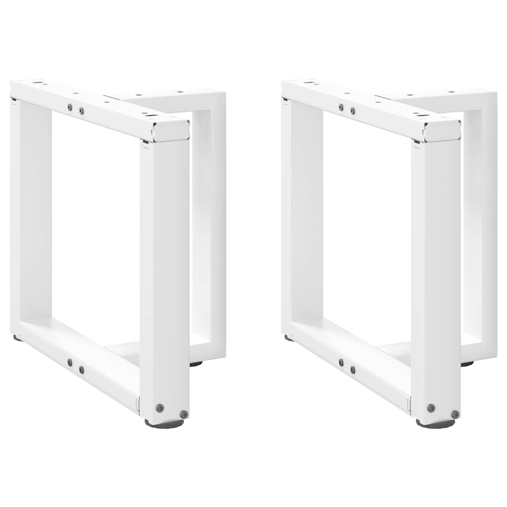 White Steel T-Shaped Coffee Table Legs, 2 pcs, Adjustable Height