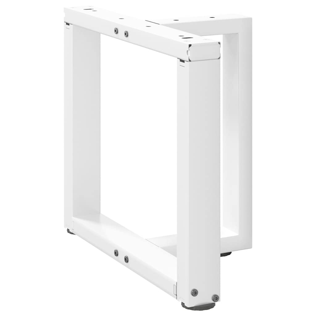 White Steel T-Shaped Coffee Table Legs, 2 pcs, Adjustable Height