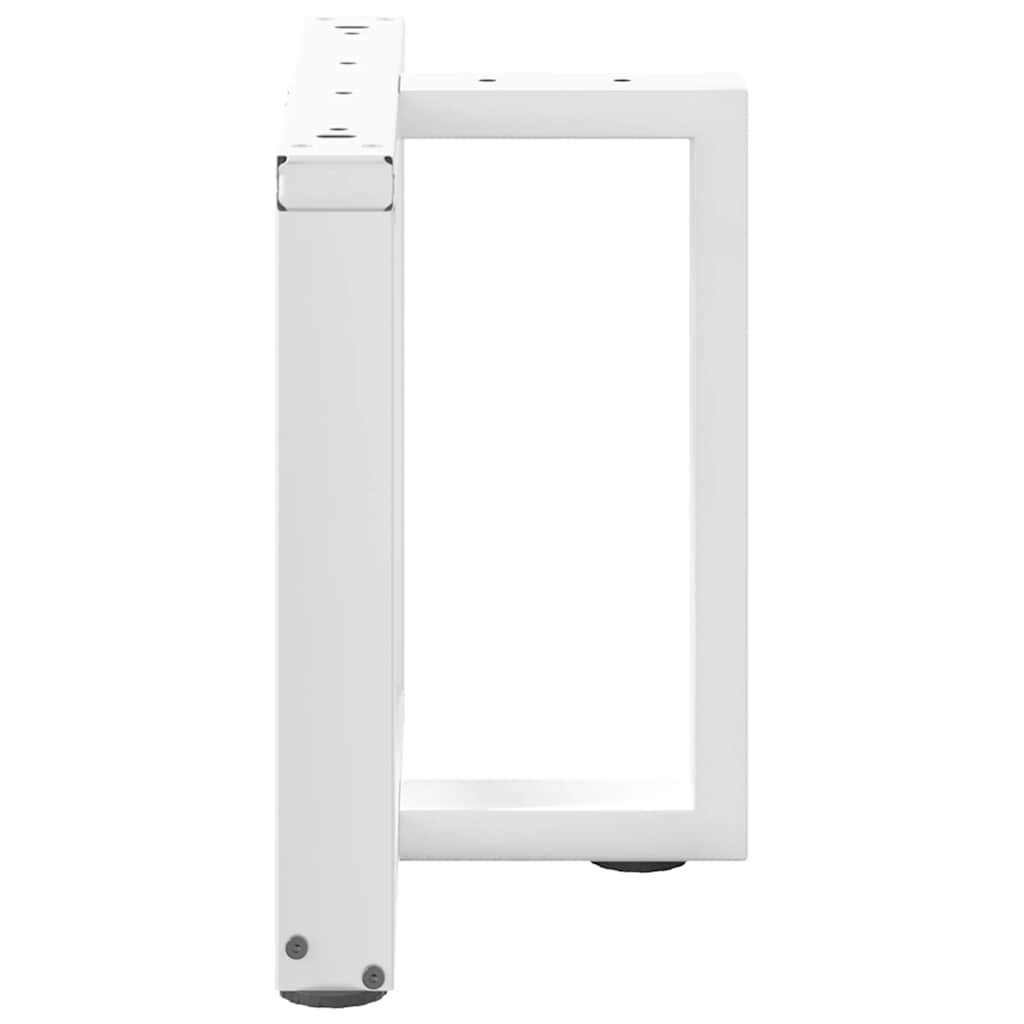 White Steel T-Shaped Coffee Table Legs, 2 pcs, Adjustable Height