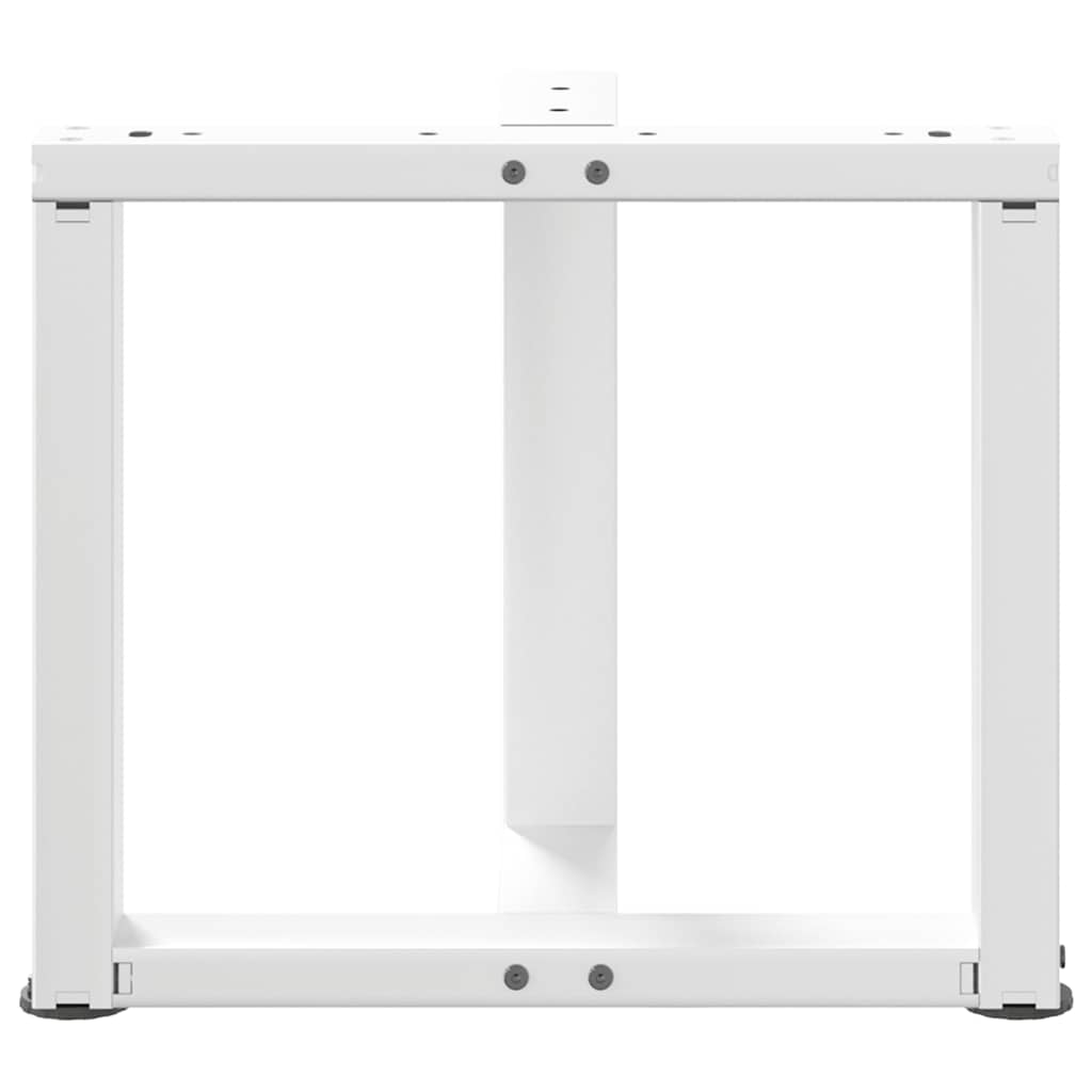 White Steel T-Shaped Coffee Table Legs, 2 pcs, Adjustable Height
