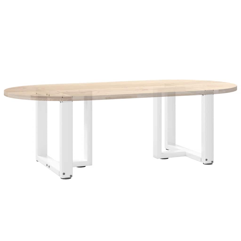 White Steel T-Shaped Coffee Table Legs, 2 pcs, Adjustable Height