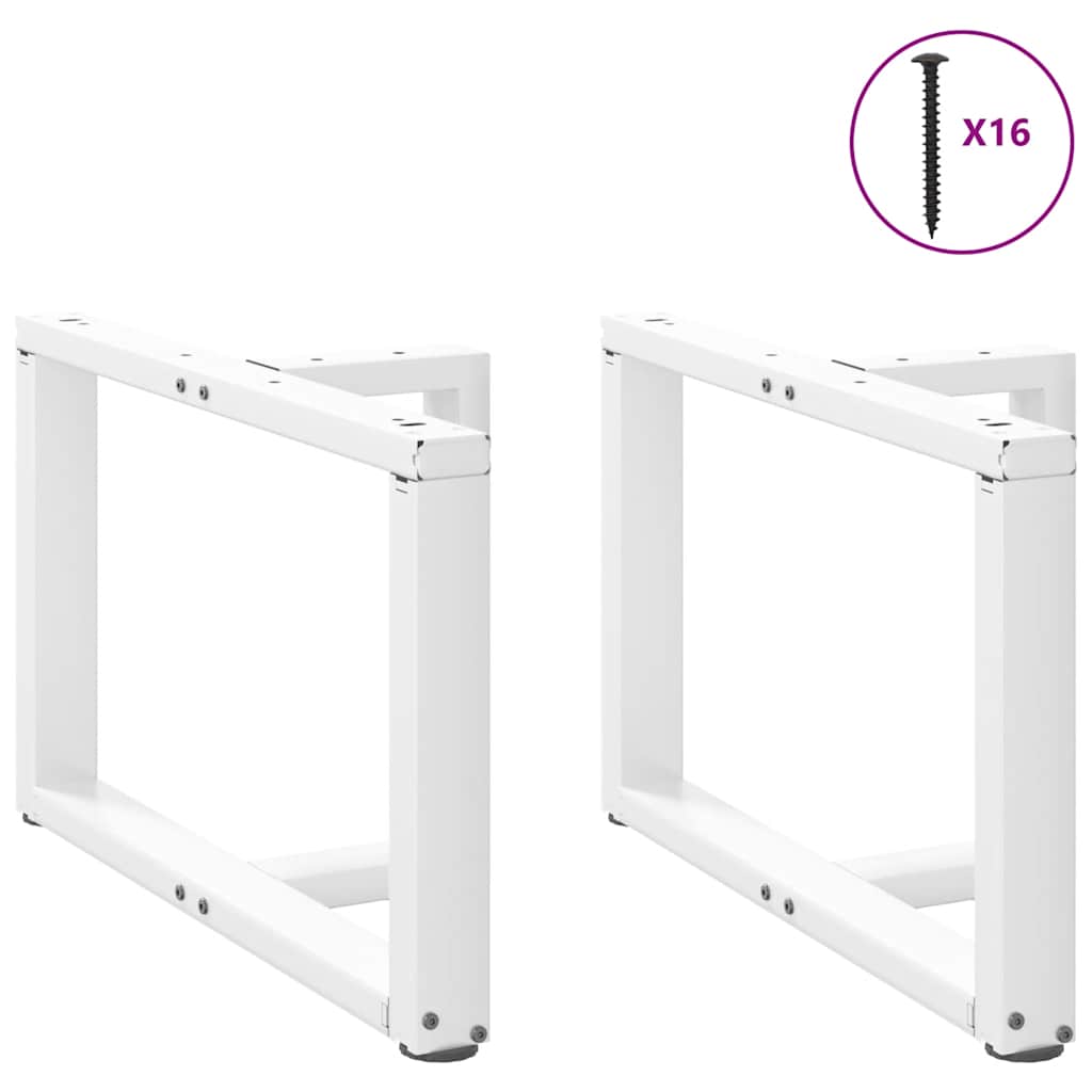 T-Shaped Steel Coffee Table Legs, White, Adjustable Height, 2pcs