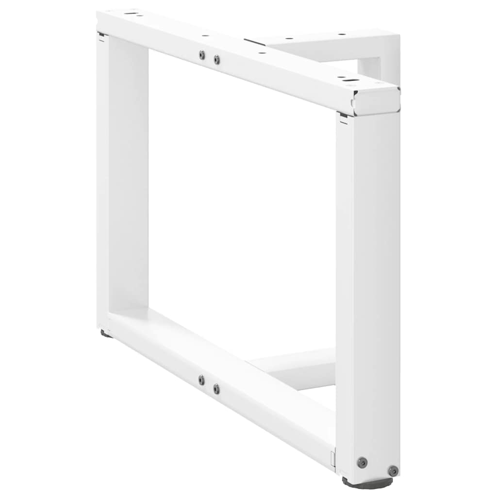 T-Shaped Steel Coffee Table Legs, White, Adjustable Height, 2pcs