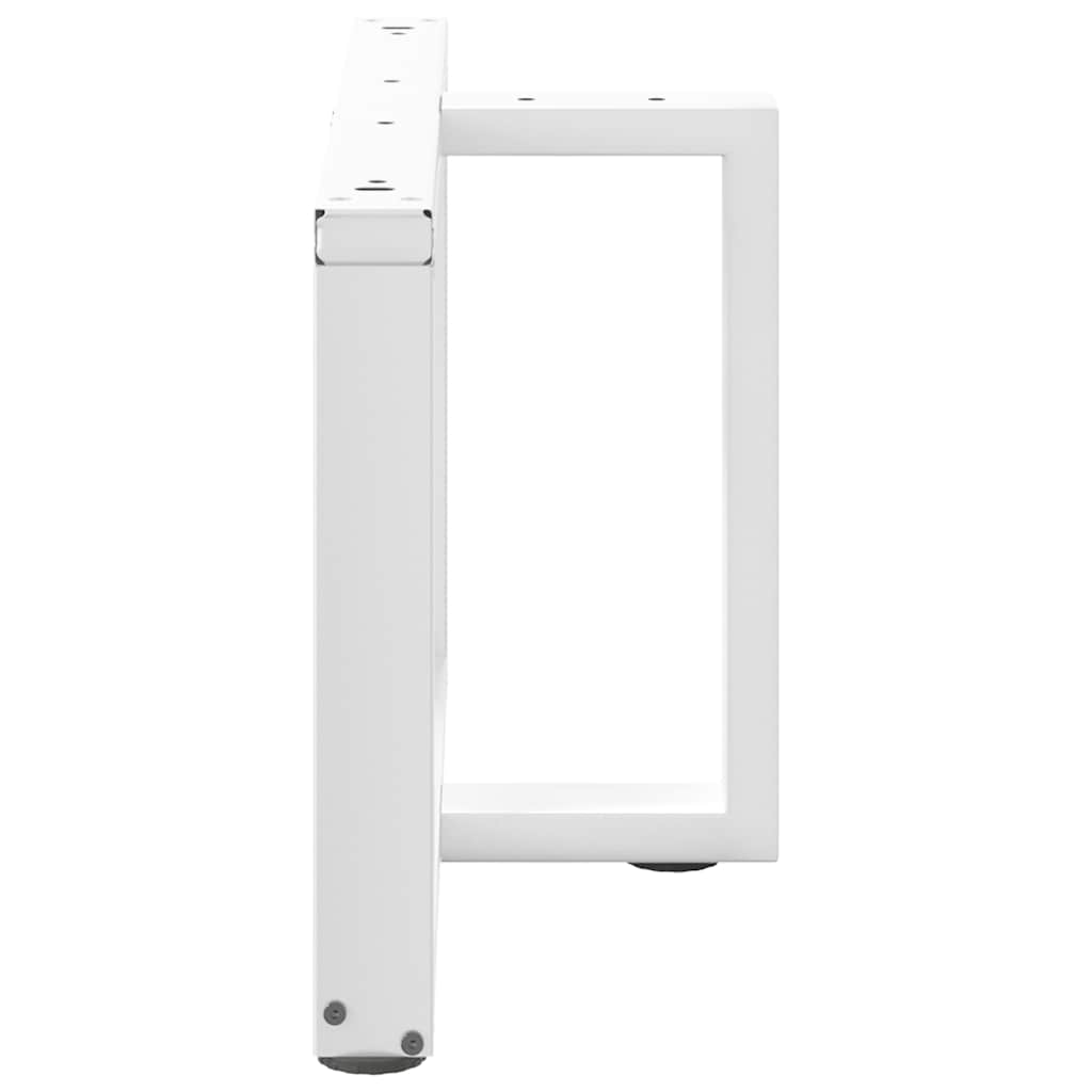 T-Shaped Steel Coffee Table Legs, White, Adjustable Height, 2pcs