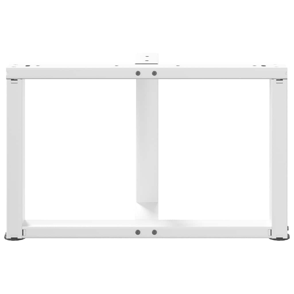 T-Shaped Steel Coffee Table Legs, White, Adjustable Height, 2pcs