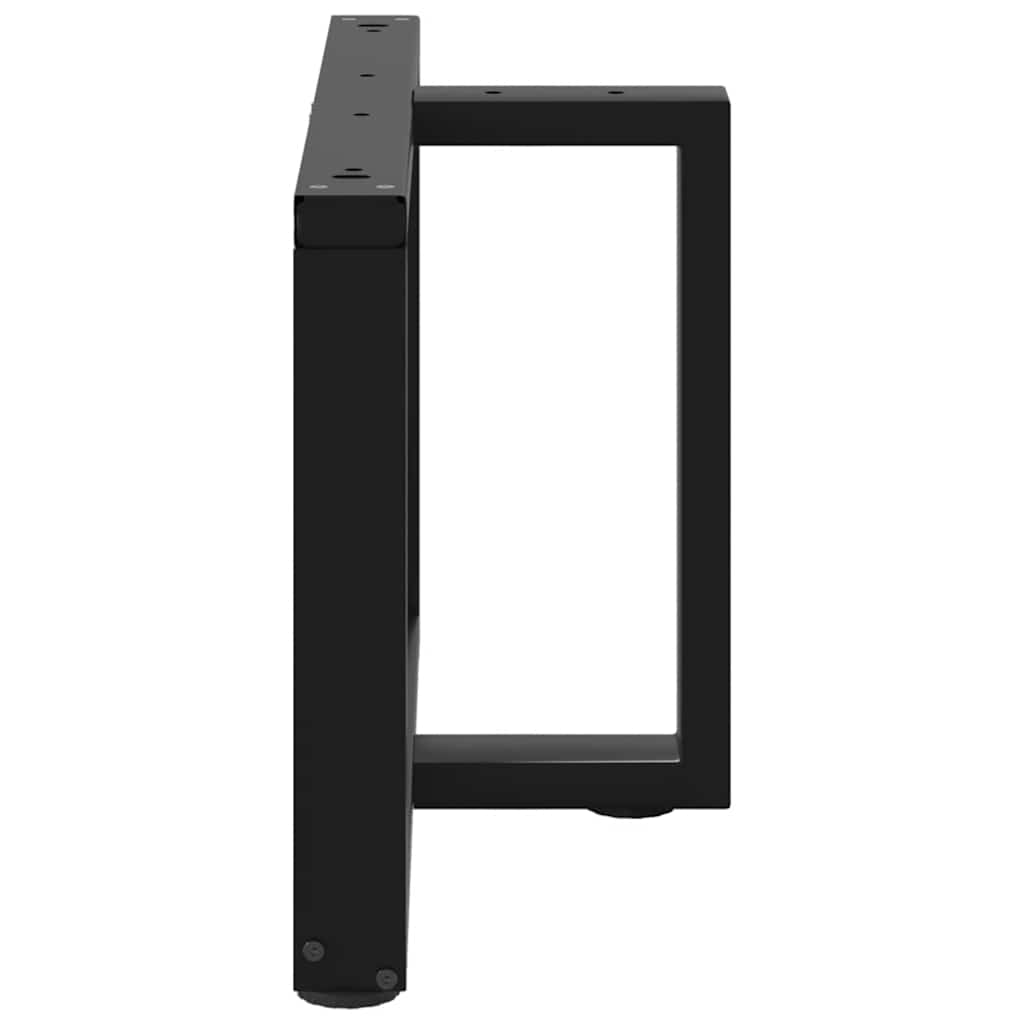 T-Shaped Black Steel Coffee Table Legs, Adjustable 70x25x(42-43) cm