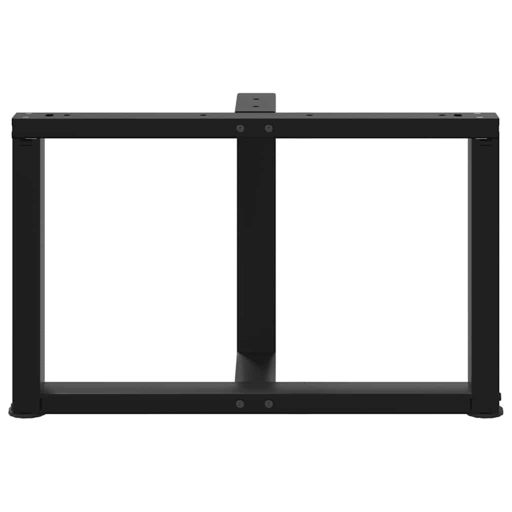 T-Shaped Black Steel Coffee Table Legs, Adjustable 70x25x(42-43) cm