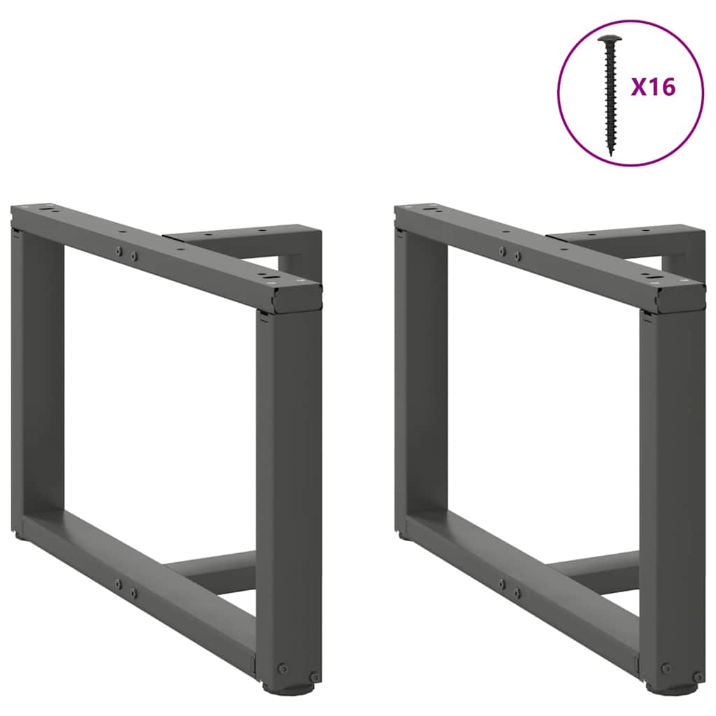 Anthracite Steel T-Shaped Coffee Table Legs 2pcs 70x25x(42-43) cm