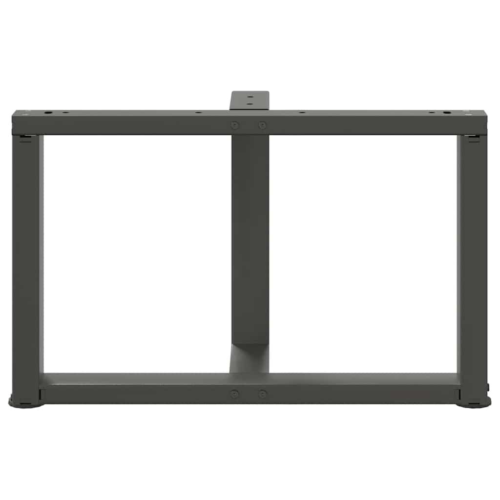 Anthracite Steel T-Shaped Coffee Table Legs 2pcs 70x25x(42-43) cm
