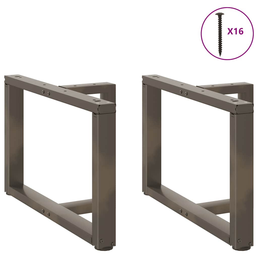 Black Steel T-Shaped Coffee Table Legs, 2 Pcs, Adjustable Height
