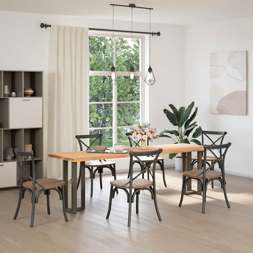Black Steel T-Shaped Console Table Legs 2pcs Adjustable 25x28x72-73cm