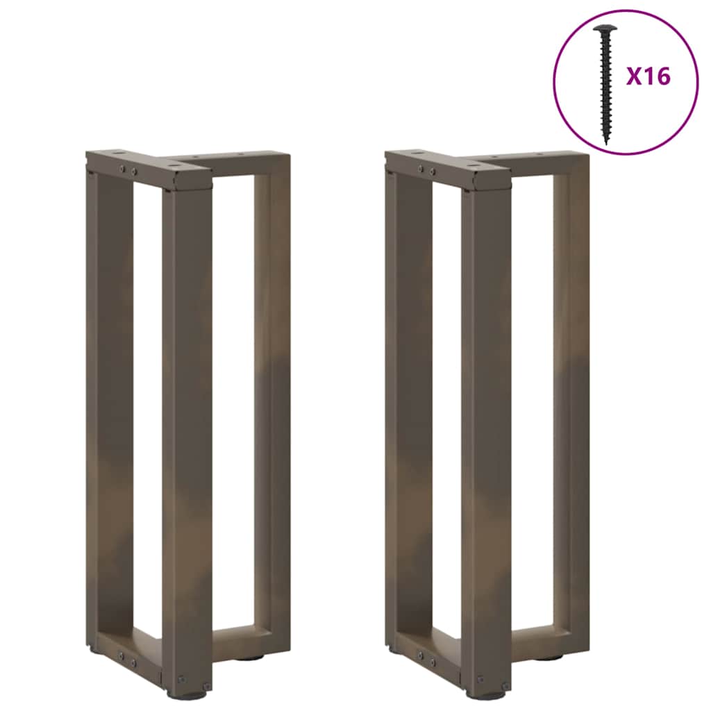 Black Steel T-Shaped Console Table Legs 2pcs Adjustable 25x28x72-73cm