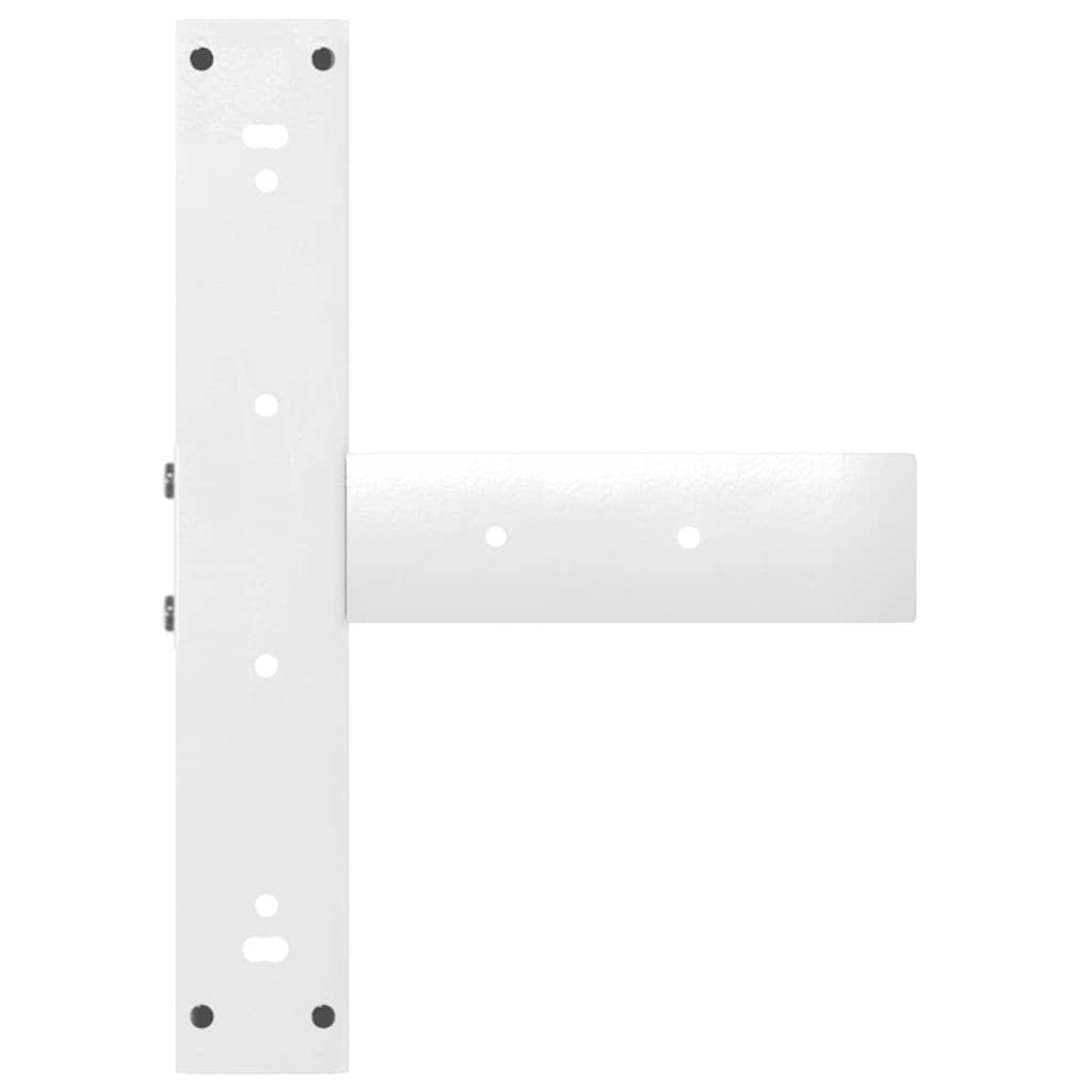 White Steel T-Shaped Dining Table Legs 2pcs Adjustable Height