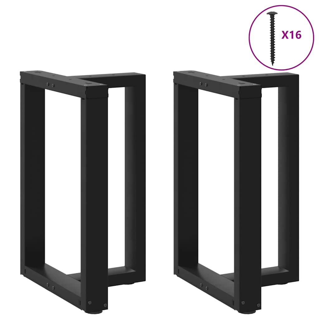 Black Steel T-Shaped Dining Table Legs - Adjustable 72-73 cm, 2 pcs