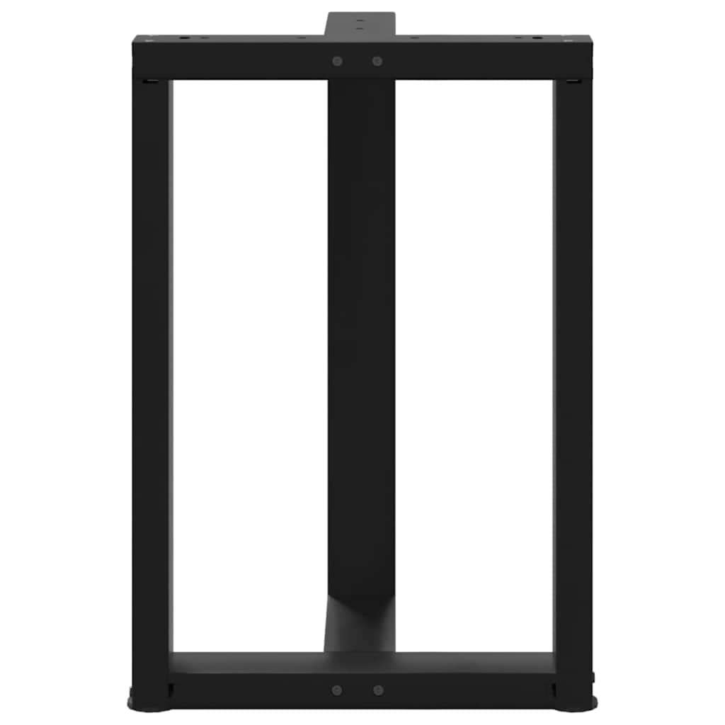 Black Steel T-Shaped Dining Table Legs - Adjustable 72-73 cm, 2 pcs