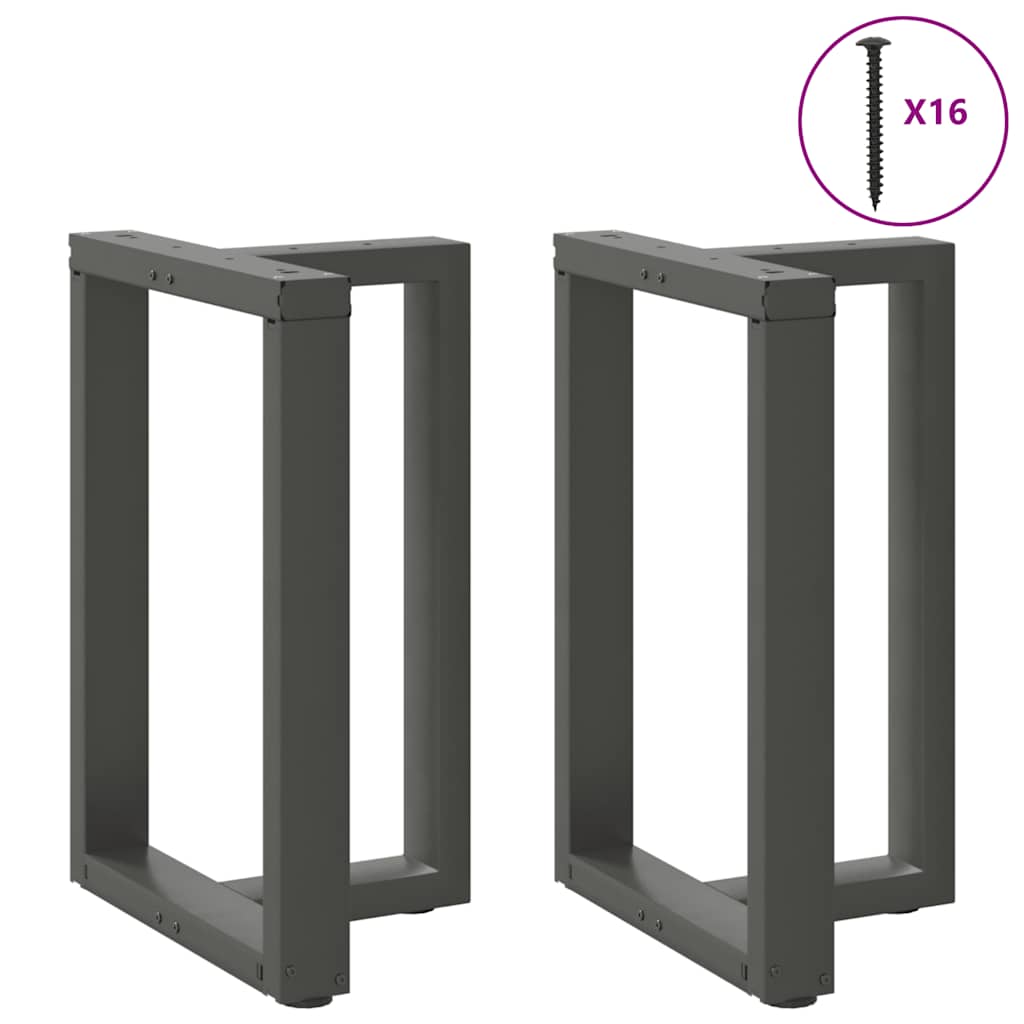 Anthracite Steel T-Shaped Dining Table Legs 2 pcs, Adjustable Height