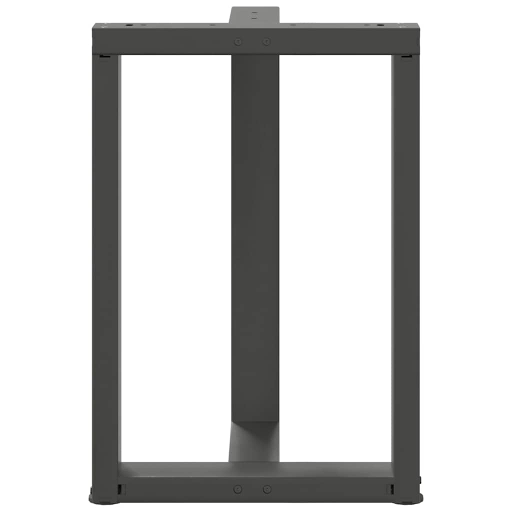 Anthracite Steel T-Shaped Dining Table Legs 2 pcs, Adjustable Height