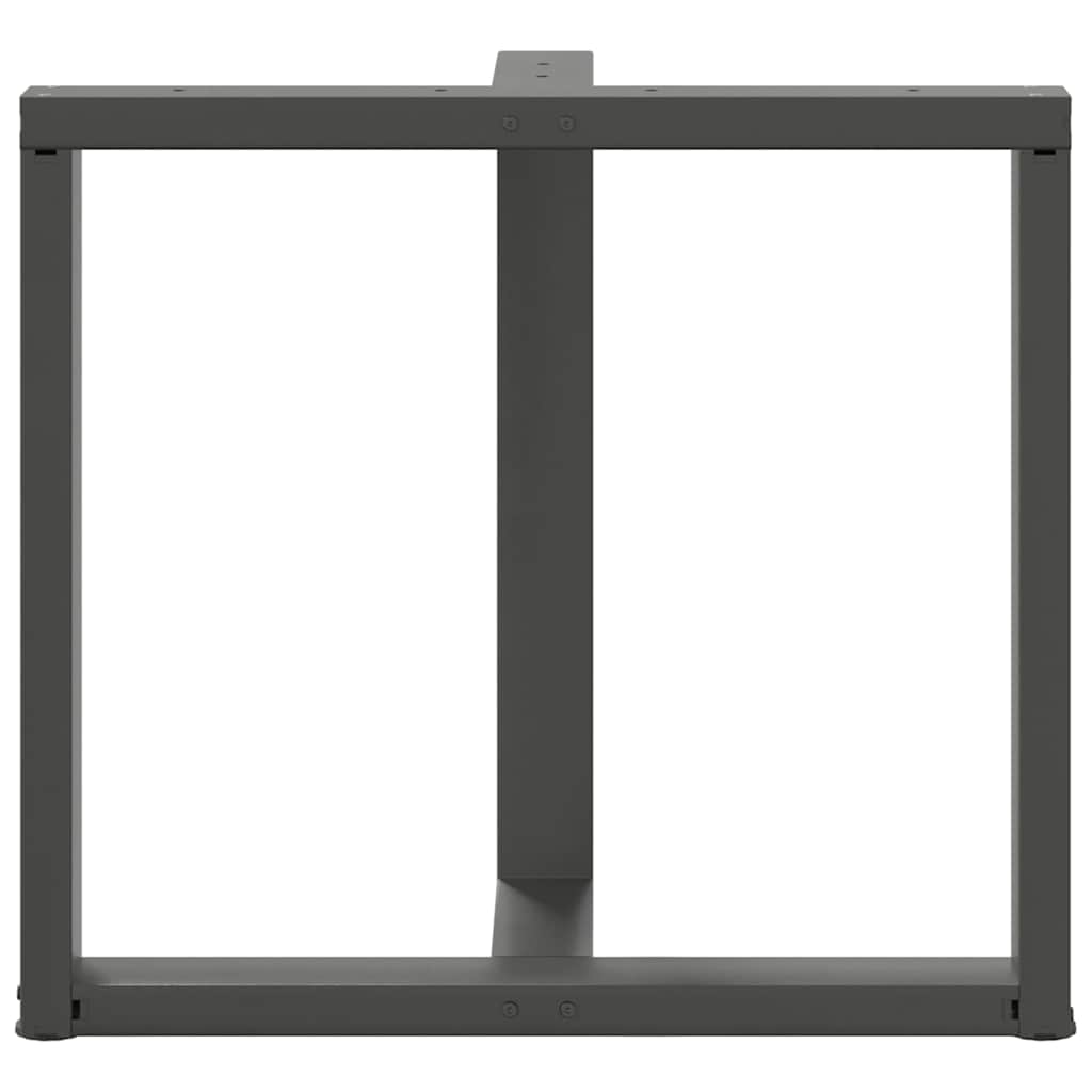 Anthracite Steel T-Shaped Dining Table Legs 2pcs, Adjustable 70x35x72-73cm