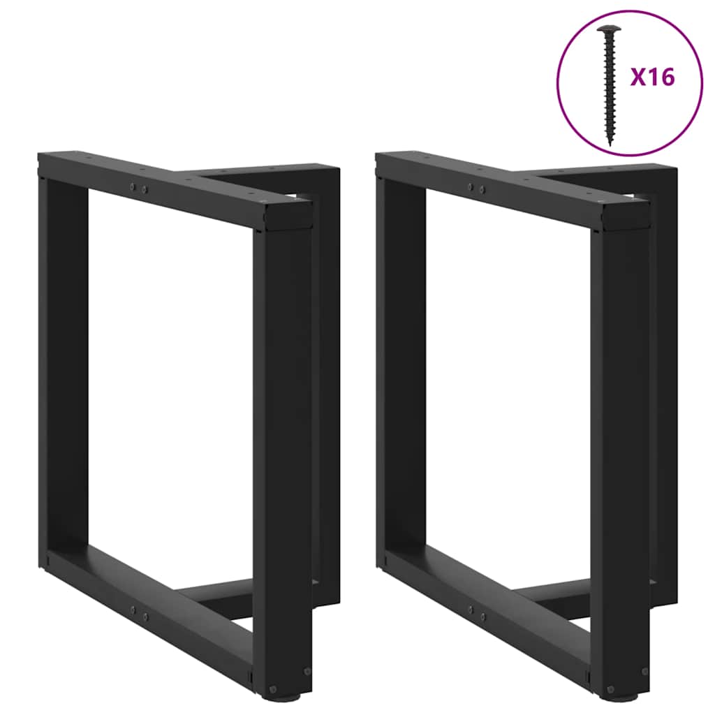 Adjustable T-Shaped Steel Dining Table Legs, Black, Set of 2