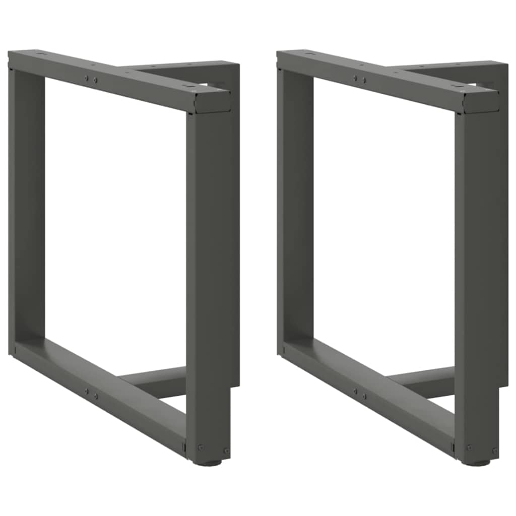 Anthracite Steel T-Shaped Dining Table Legs 2pcs, Adjustable 90x35 cm