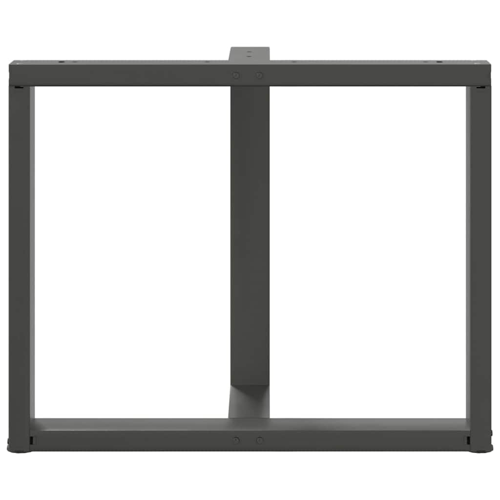 Anthracite Steel T-Shaped Dining Table Legs 2pcs, Adjustable 90x35 cm