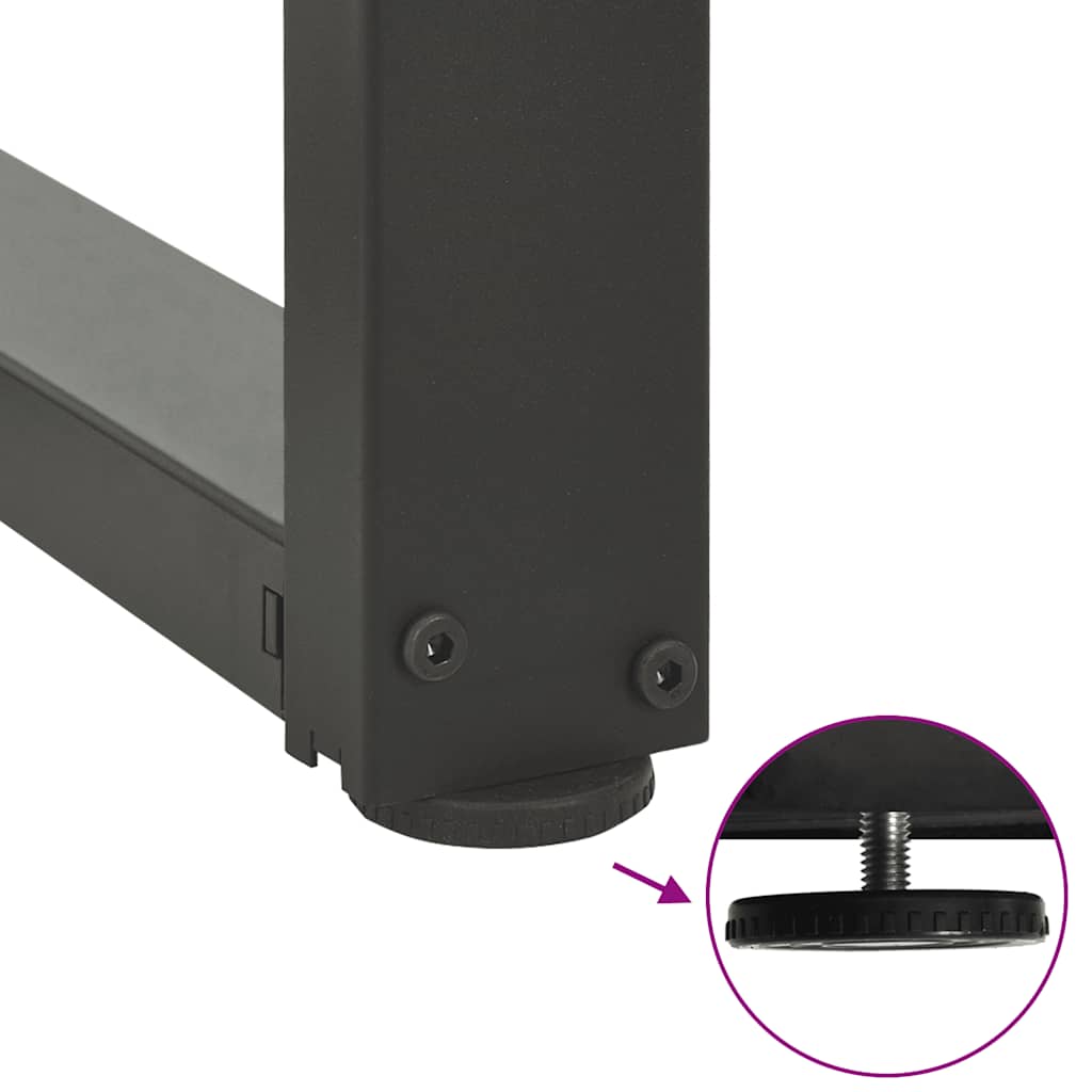 Anthracite Steel T-Shaped Dining Table Legs 2pcs, Adjustable 90x35 cm