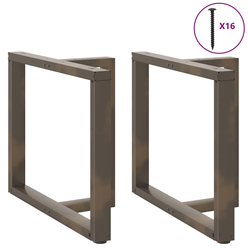T-Shaped Steel Dining Table Legs, Black, Adjustable Height (2 pcs)