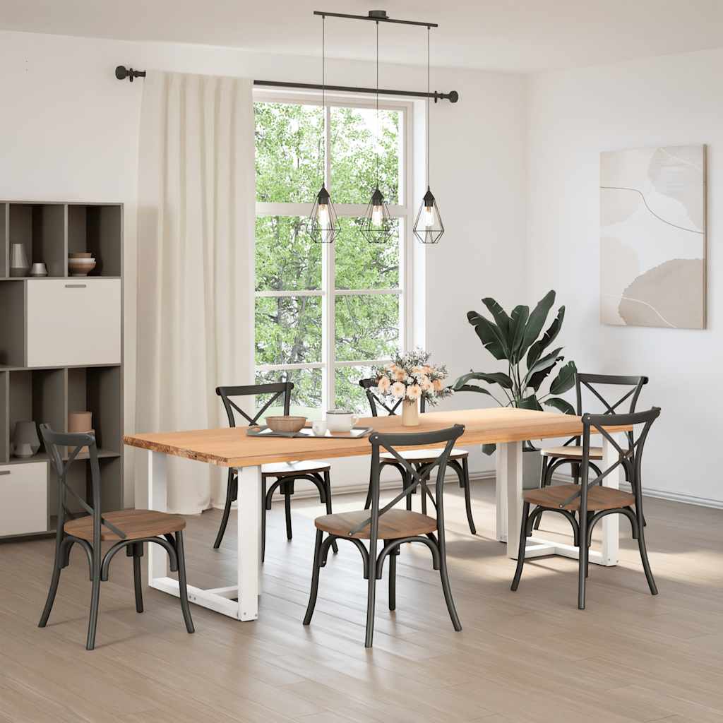 White T-Shaped Steel Dining Table Legs 2pcs, Adjustable Height 72-73 cm