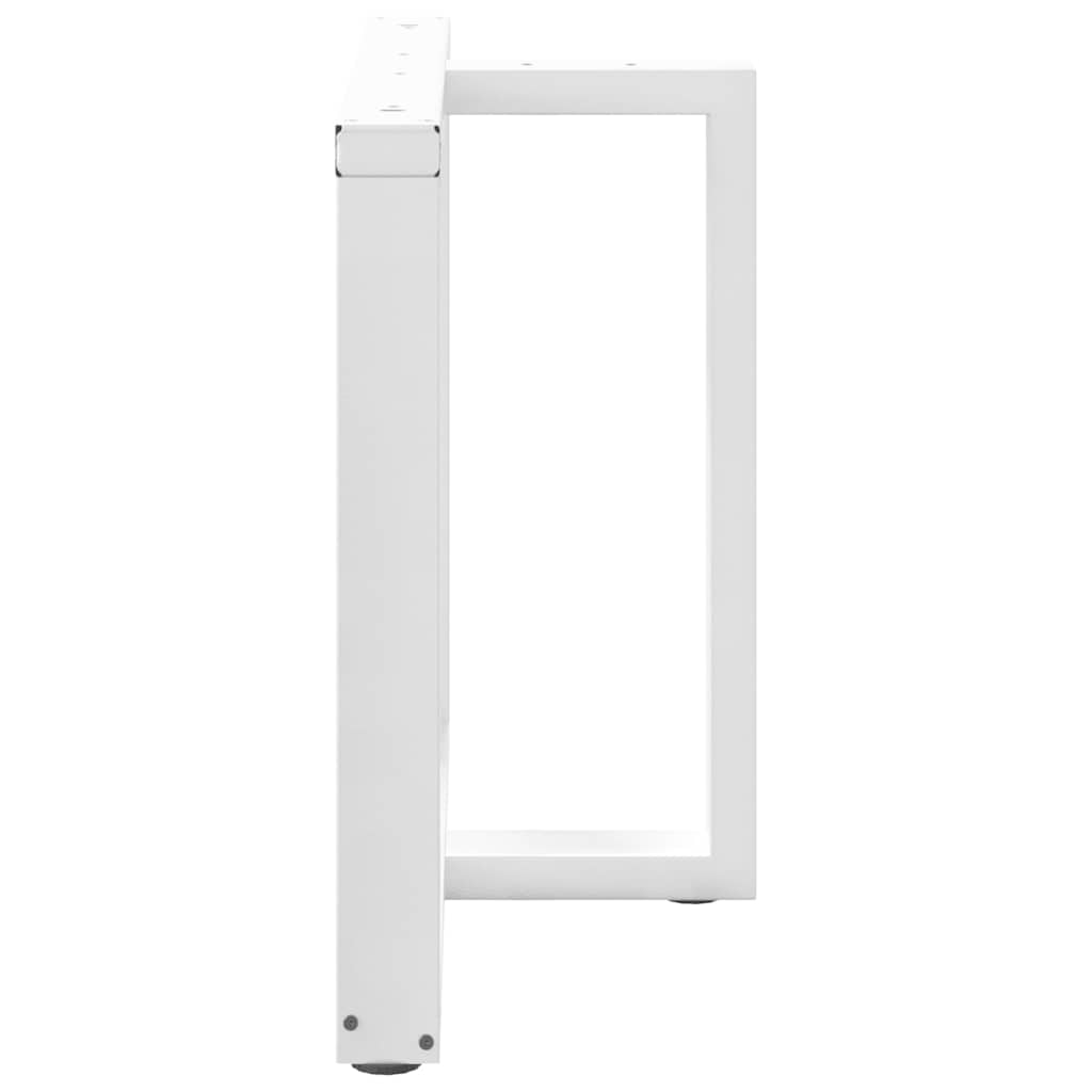 White T-Shaped Steel Dining Table Legs 2pcs, Adjustable Height 72-73 cm