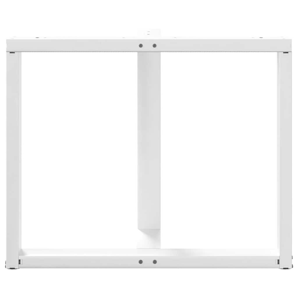 White T-Shaped Steel Dining Table Legs 2pcs, Adjustable Height 72-73 cm