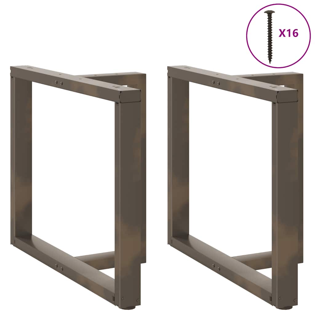 Black Steel T-Shaped Dining Table Legs 2 pcs, Adjustable 100x35 cm