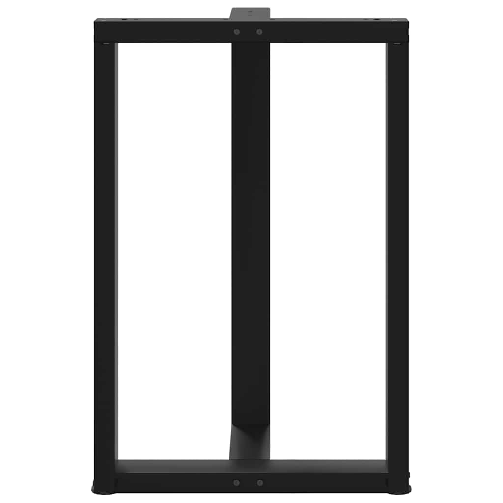 Bar Table Legs T-Shaped 2 pcs Black 60x35x(90-91) cm Steel