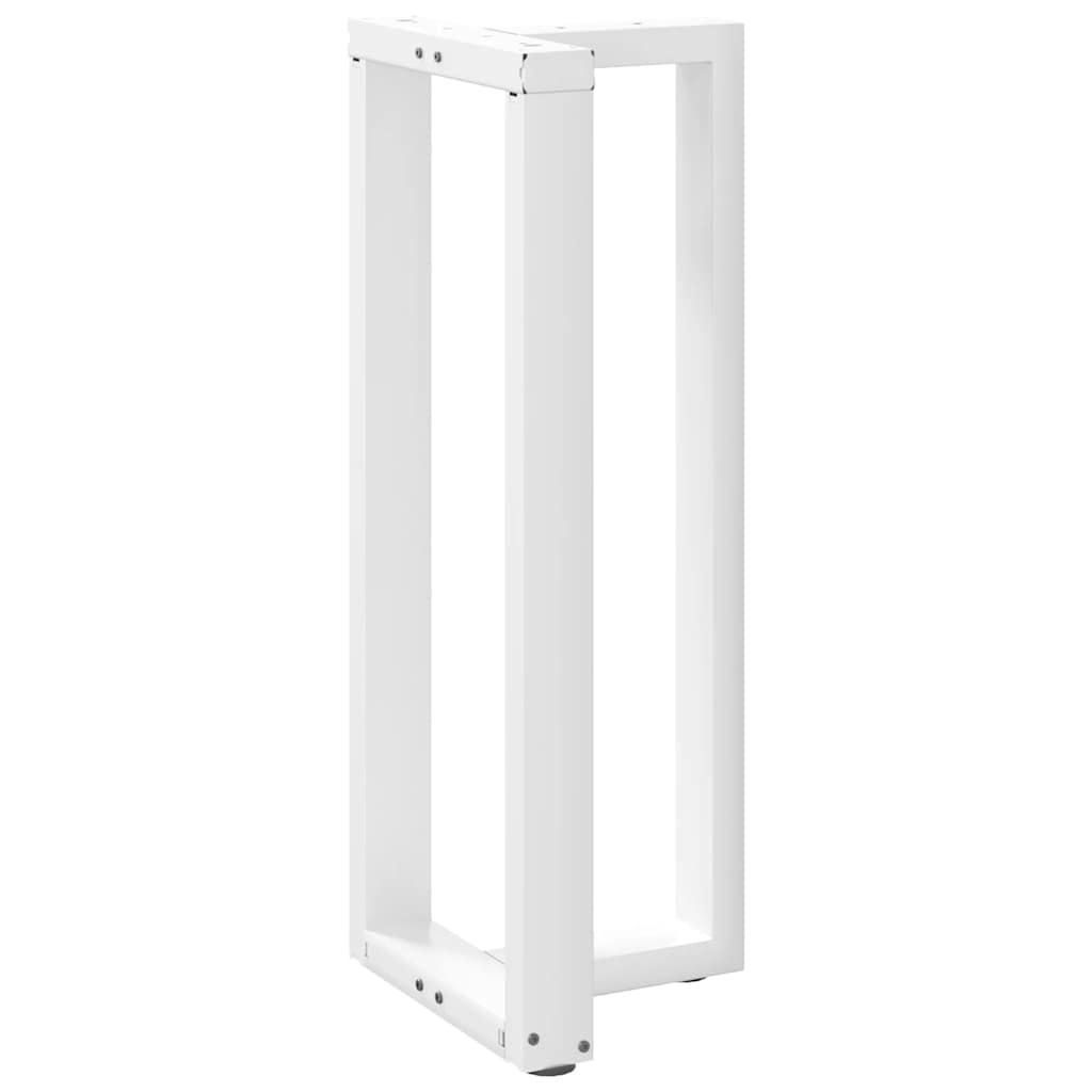 White T-Shaped Steel Bar Table Legs 2 pcs - Adjustable Height