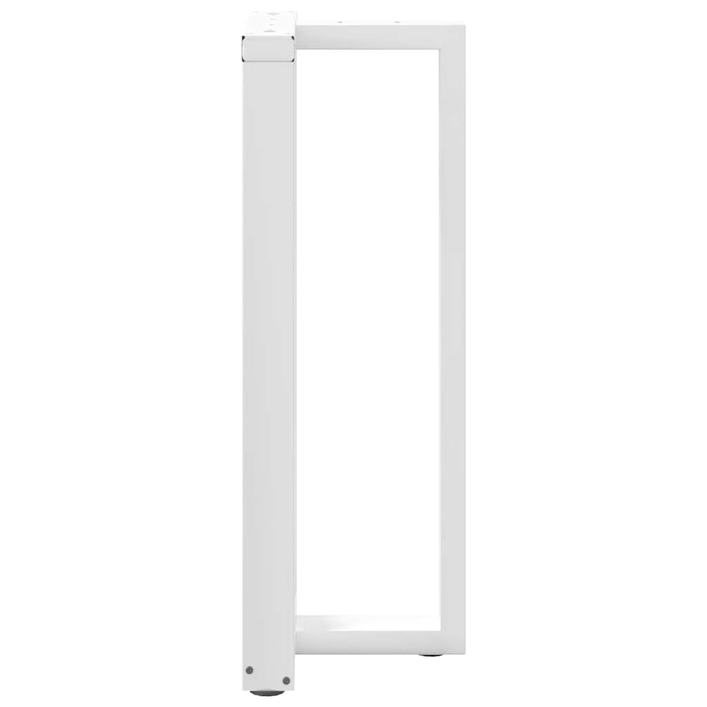 White T-Shaped Steel Bar Table Legs 2 pcs - Adjustable Height