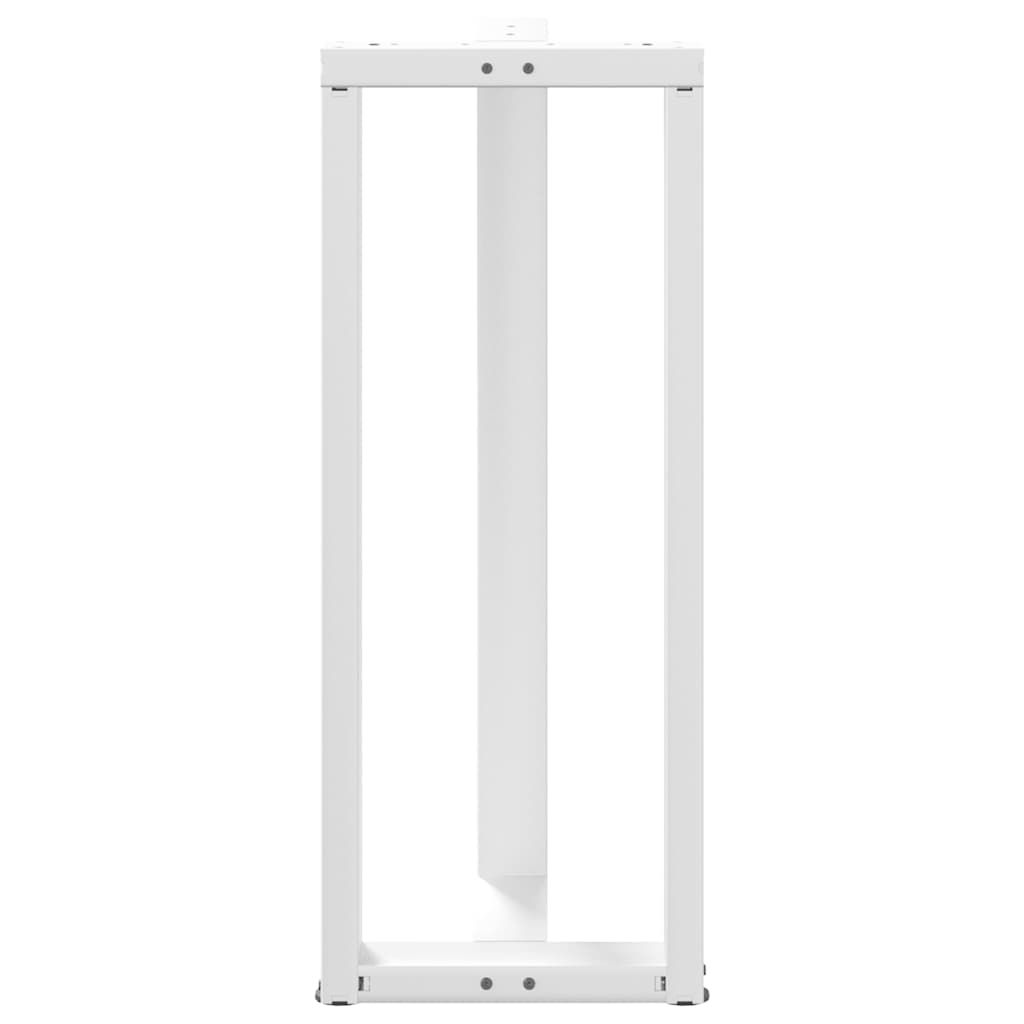 White T-Shaped Steel Bar Table Legs 2 pcs - Adjustable Height
