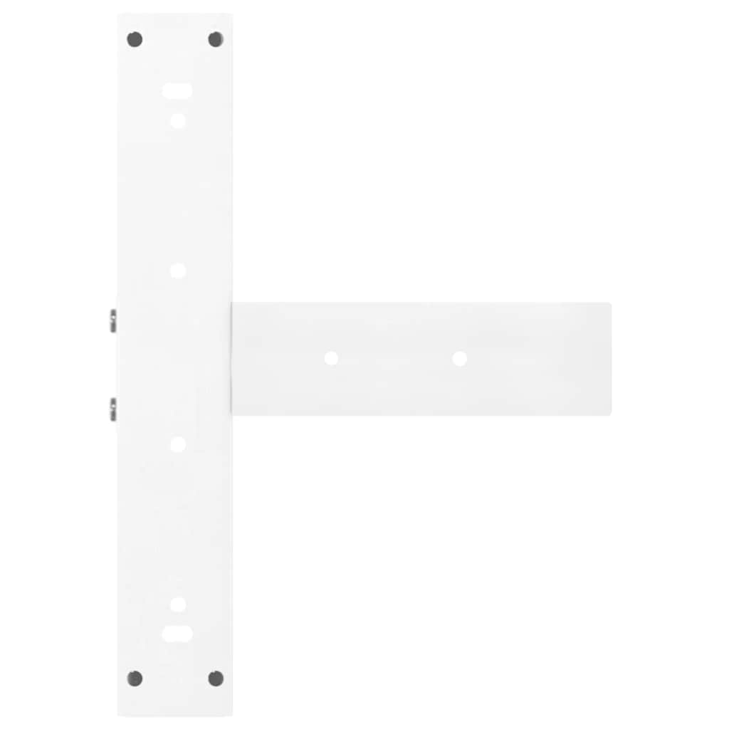White T-Shaped Steel Bar Table Legs 2 pcs - Adjustable Height