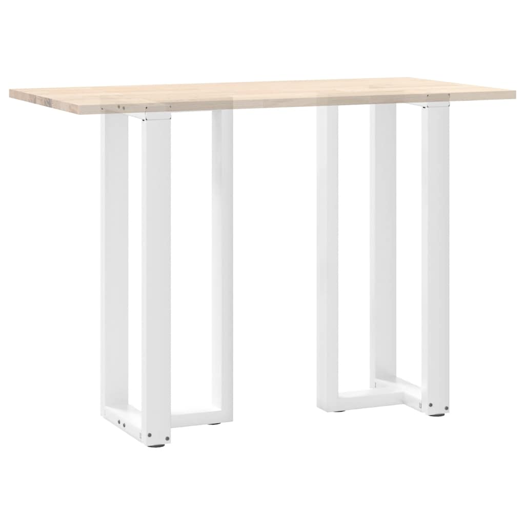 White T-Shaped Steel Bar Table Legs 2 pcs - Adjustable Height