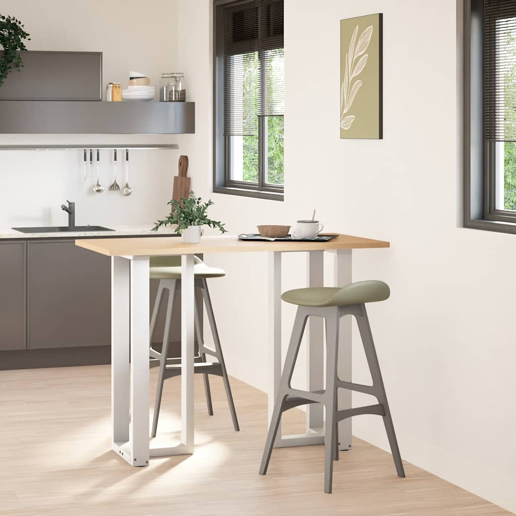 White Steel T-Shaped Bar Table Legs 2pcs, Adjustable Height, 50x35 cm