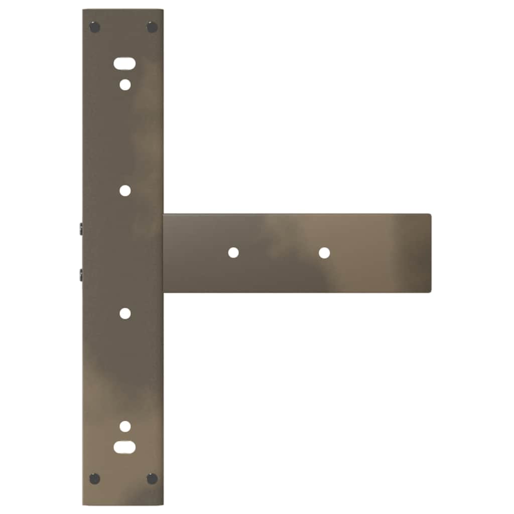 T-Shaped Black Steel Bar Table Legs 2pcs, Adjustable 100-101cm