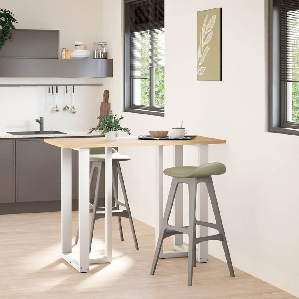 T-Shaped White Steel Bar Table Legs 2pcs, Adjustable 60x35x100-101cm