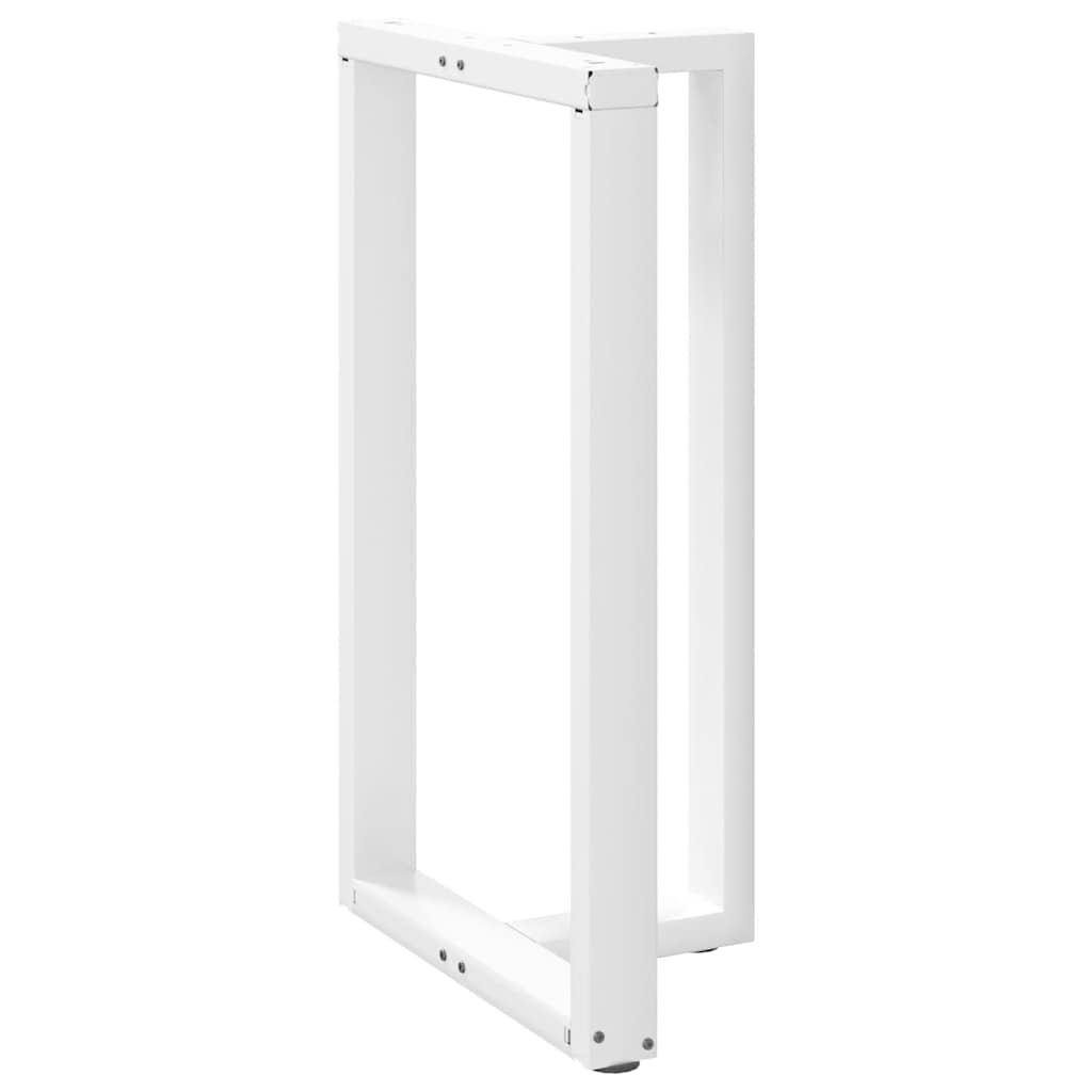 T-Shaped White Steel Bar Table Legs 2pcs, Adjustable 60x35x100-101cm