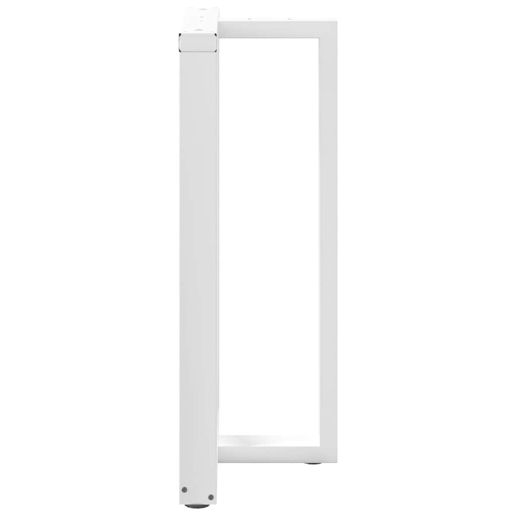 T-Shaped White Steel Bar Table Legs 2pcs, Adjustable 60x35x100-101cm