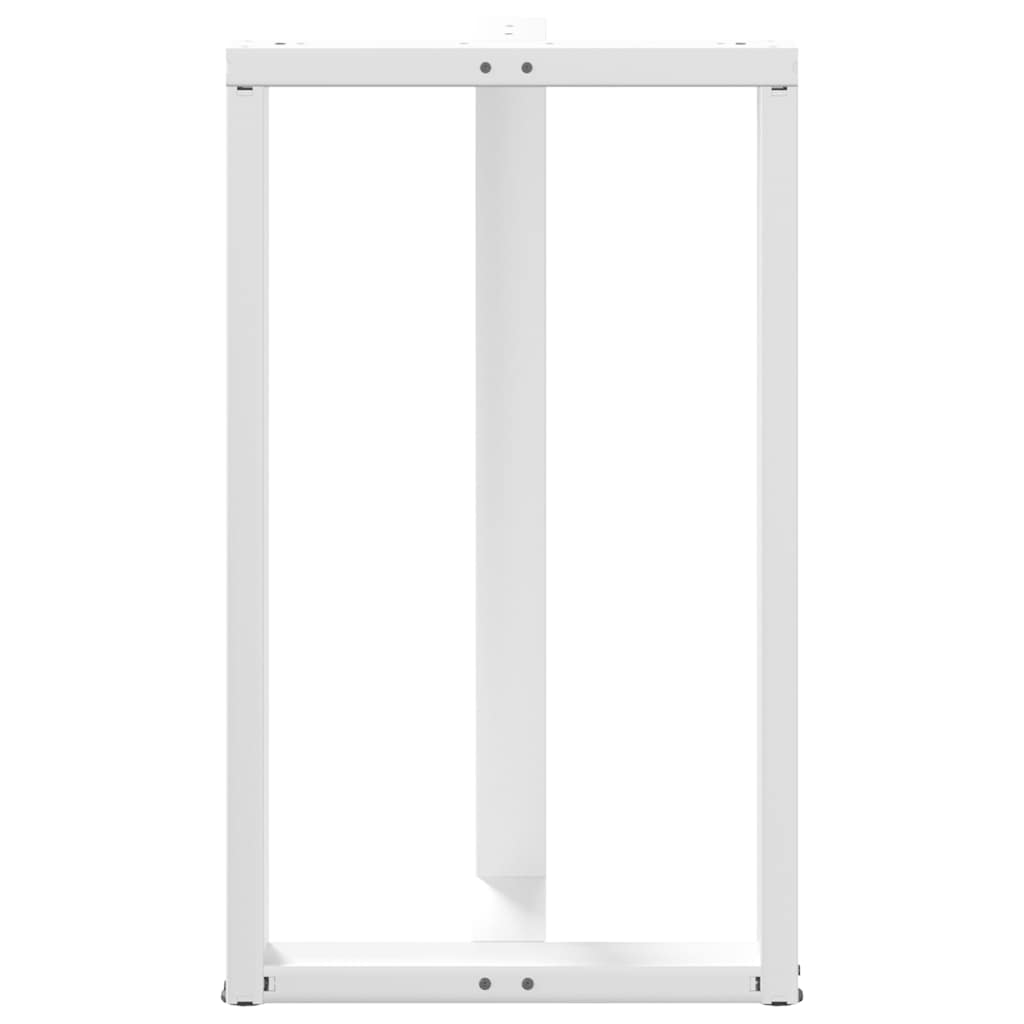 T-Shaped White Steel Bar Table Legs 2pcs, Adjustable 60x35x100-101cm