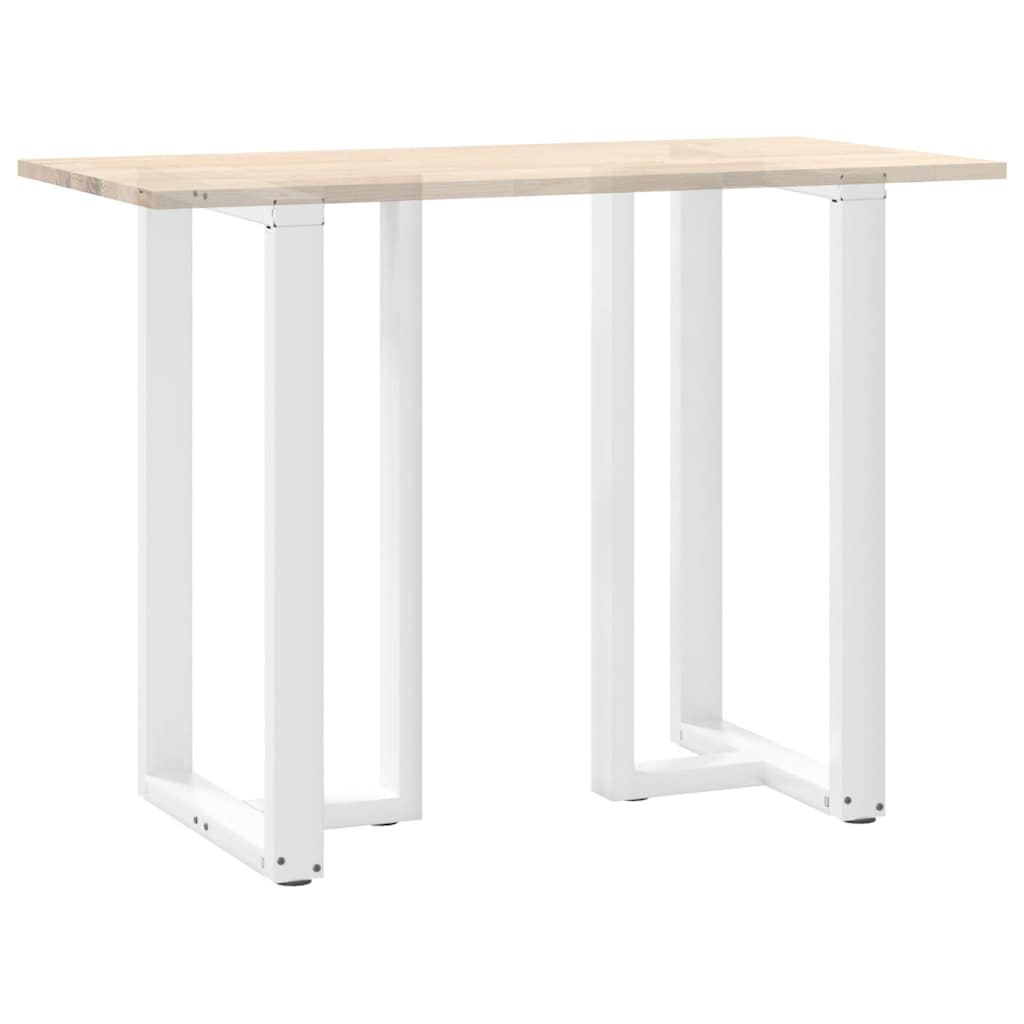 T-Shaped White Steel Bar Table Legs 2pcs, Adjustable 60x35x100-101cm